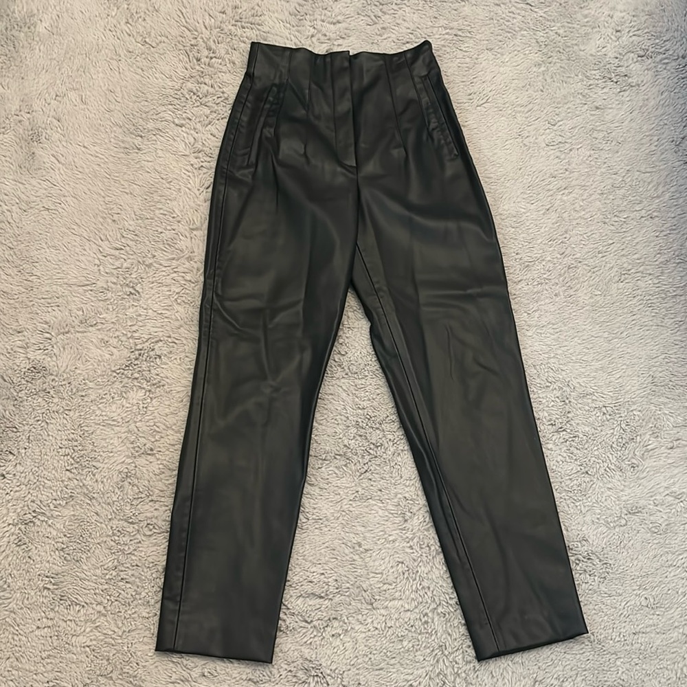 Zara Black Faux Leather Pants
